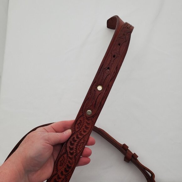 Vintage 1950's Tooled Leather Belt with "MACK" Engraving - size 38 - Picture 4 of 7